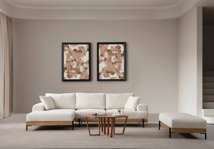 Atelier Del Sofa Eti Oak Left - White